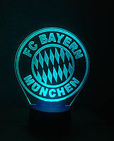 3d-світильник ФК Баварія Мюнхен, 3д-нічник, кілька підсвіток (батарейка + 220 В), подарунок футбол уболівальникові