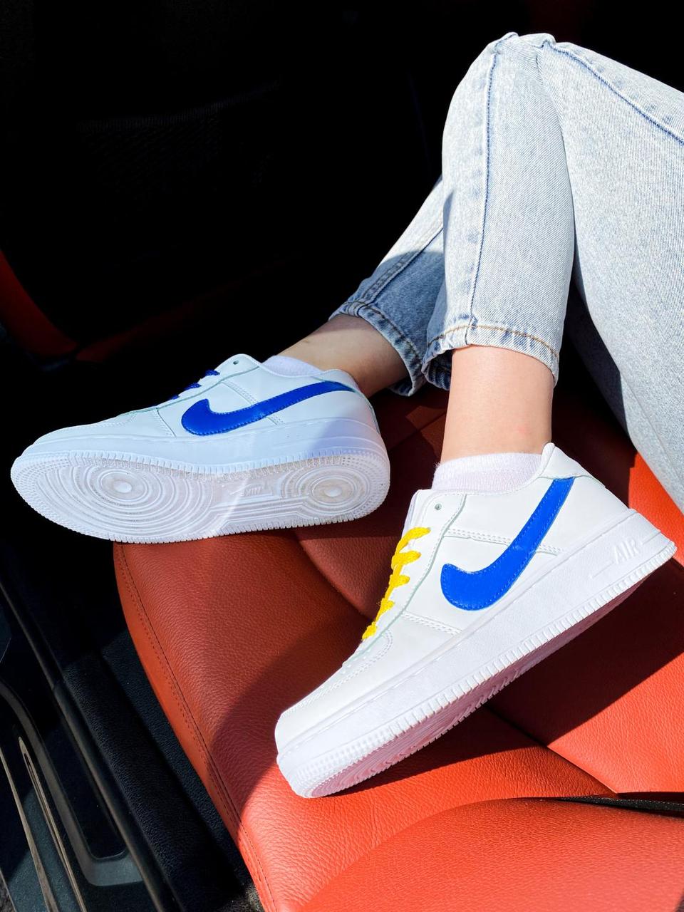 Nike Air Force 1 Custom White Blue Yellow BIGL.UA