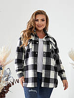 Супер стильная женская рубашка удлинённая Карманы, пуговицы Кашемир флис клетка 46-50 52-56 Цвета 3