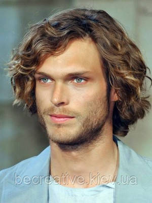 Гарний натуральний перука з хвилястим волоссям