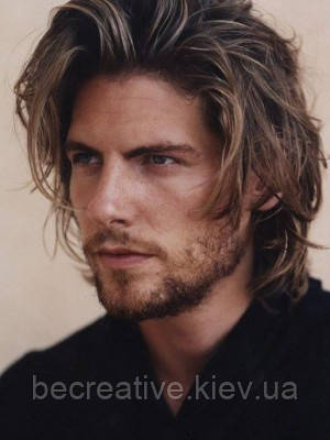 Чоловіча перука з прямим волоссям