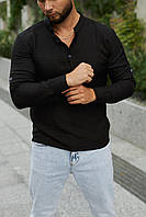 Рубашка мужская классическая с длинным рукавом Florida черная Рубашка хлопковая повседневная