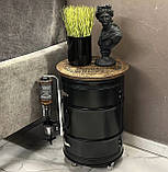 Бочка бар у чорному кольорі на коліщатках із підсвіткою, наливатором, подарунок до дня захисника України, фото 9