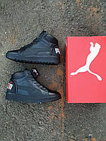 Puma Running System Boots Winter Leather Black