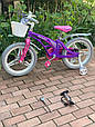 Дитячий велосипед MARS-14 Дюймів легкий магнієвий зі складаним кермом та часами від 4 років Фіолетово-рожевий, фото 6