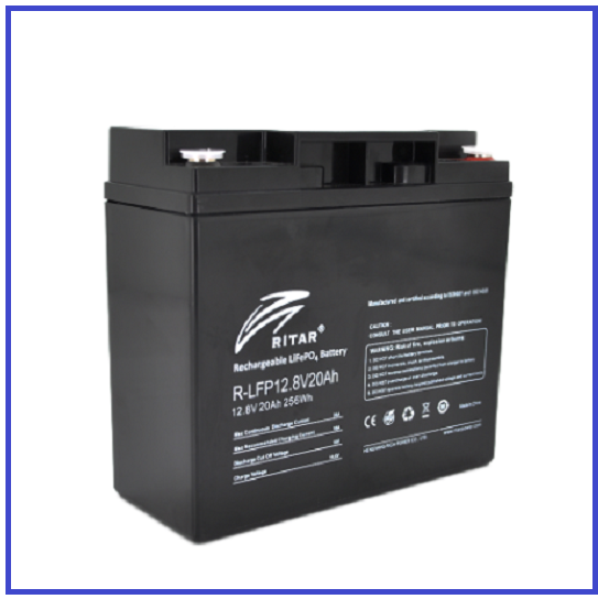 Акумуляторна батарея Ritar LiFePO4 12,8V 20Ah (4S4Р/BMS-20А) (180x78x165(168) до 5000 циклів
