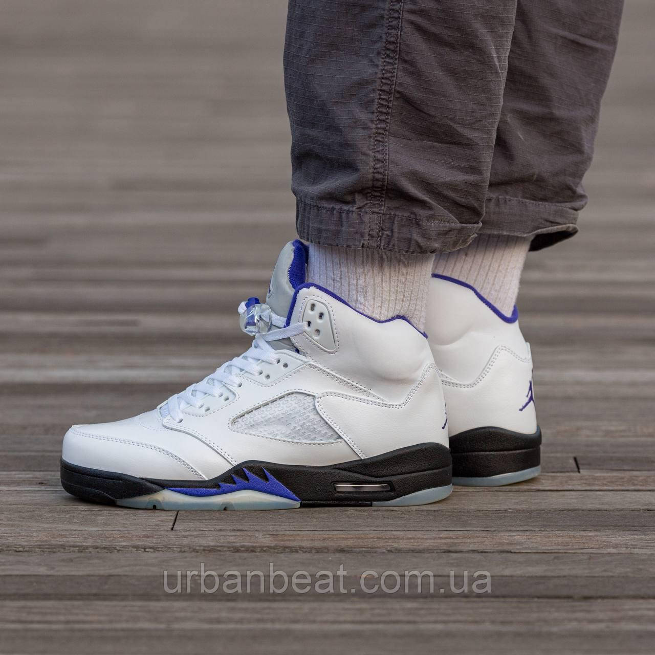 Баскетбольні кросівки Jordan 5 Retro White/Purple, фото 1