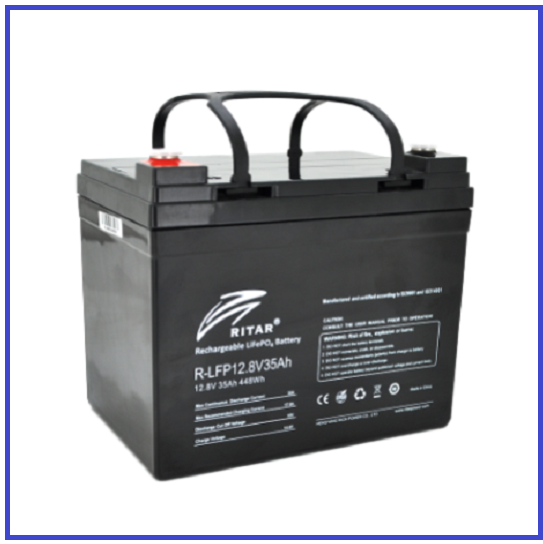 Акумуляторна батарея Ritar LiFePO4 12,8V 35Ah 448Wh (4S/BMS-40A) (195х130x155 (168) до 4500 циклів