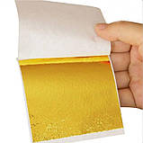 Сусальне золото. Поталь золото. Золота патина. 9 х 9 см 100 штук. Якість!, фото 2