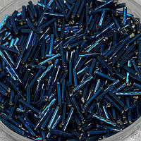 Бисер Preciosa 966\5\67100, стеклярус 12 мм, блестящий, темно-синий, 5 грамм