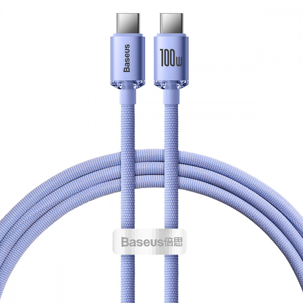 Кабель Baseus Crystal Shine Series Type-C to Type-C 100W (1.2m) purple