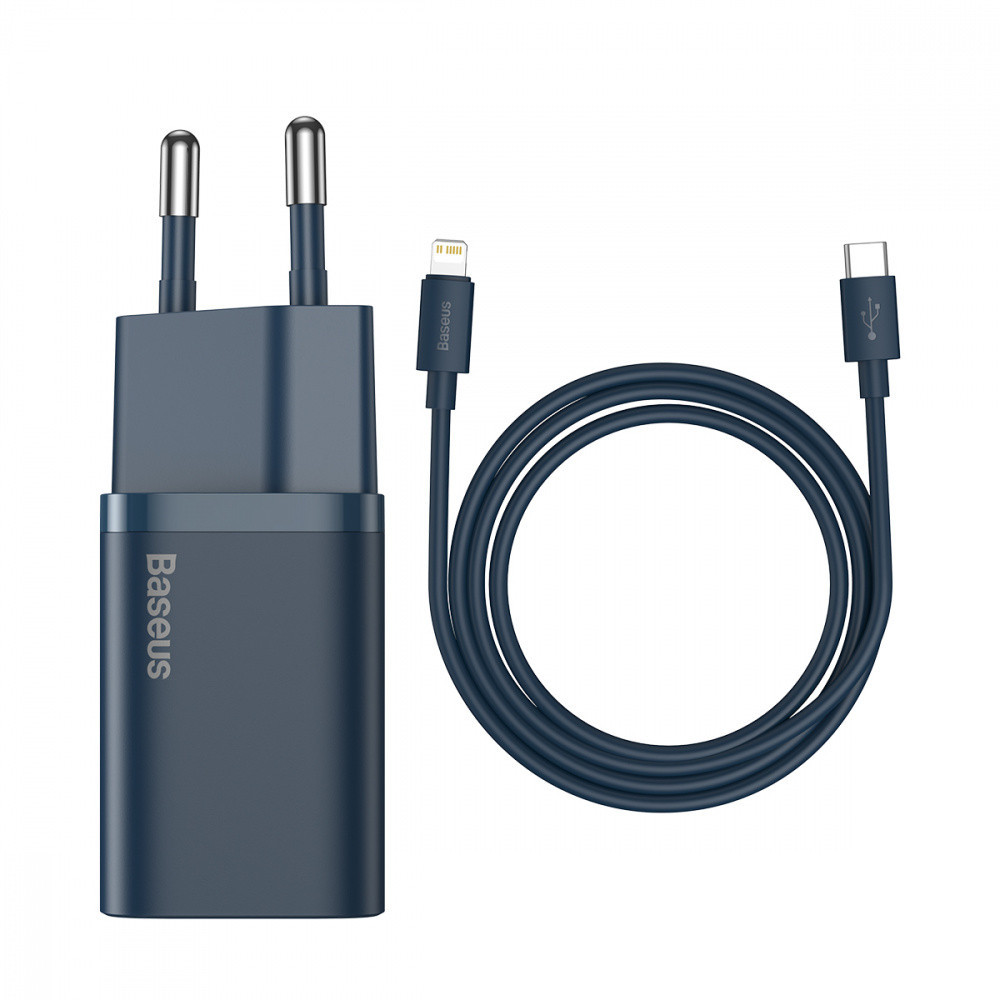 Мережевий Зарядний Пристрій Baseus Super Silicone PD Charger 20W (1Type-C) + With Cable Type-C to Lightning