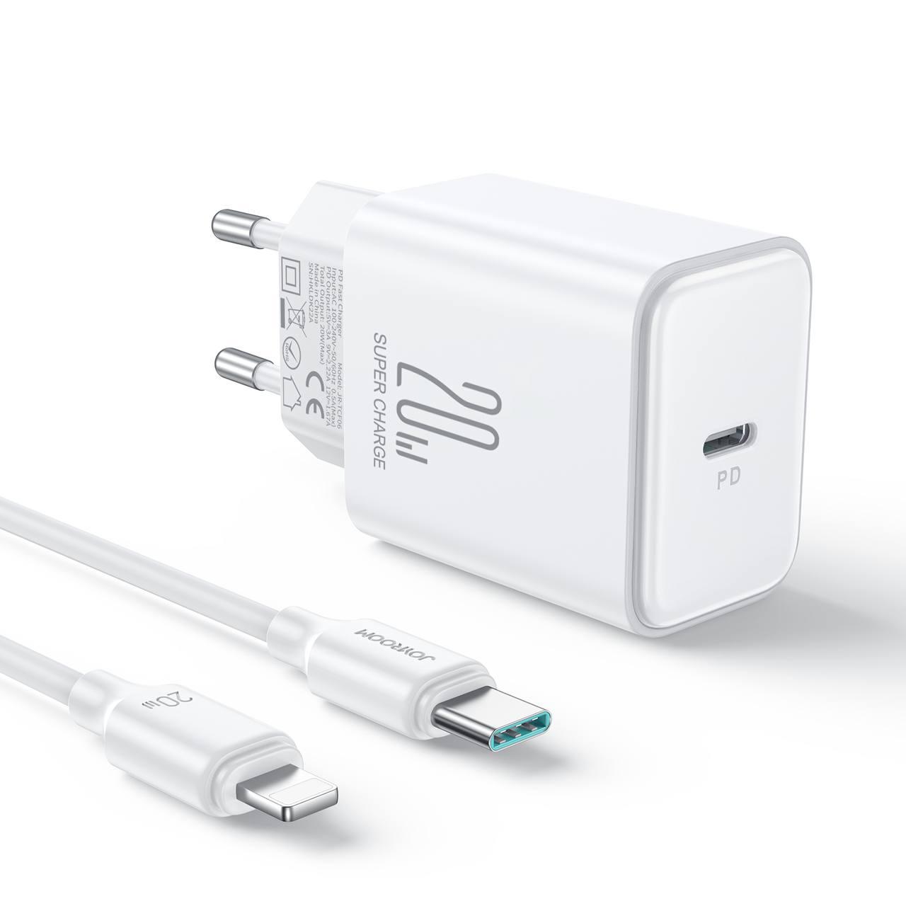 Комплект швидкої зарядки для iPhone JoyRoom Flash Series PD 20W Set Type-C to Lighting (white)