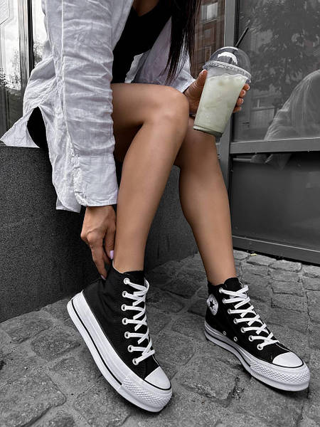Converse negro alto sales
