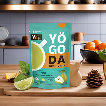 Концентрат чай натуральний груша, лайм, чебрець 0,050 Дой Пак ТМ Yogoda / Концентрований чай рідкий, фото 2