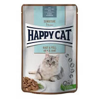 Влажный корм Happy Cat Sensitive Haut & Fell с курицей в соусе для кошек с повышенной чувствительностью 85 г