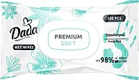 Влажные салфетки детские Dada Premium Soft 100 шт с клапаном