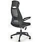 Комп'ютерне крісло з підтримкою попереку Solaris чорно-сіре з сітчастою спинкою для офісу, фото 2