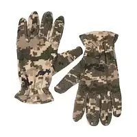 Флисовые перчатки тактические Wellberry Пиксель, зимние перчатки, полнопалые перчатки