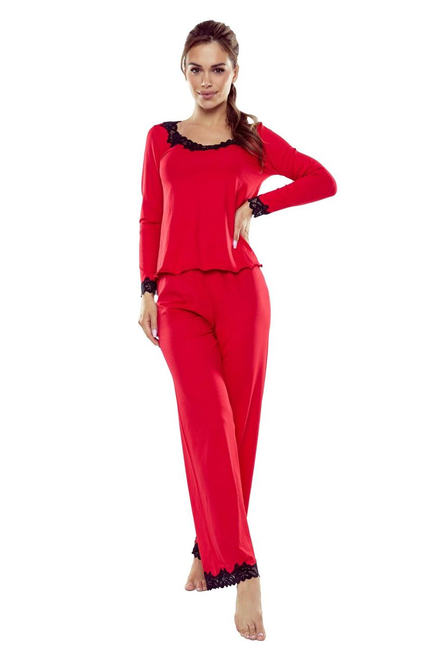 Женская вискозная пижама красного цвета c кружевом. Модель Arleta Eldar - фото 2 - id-p1996164552