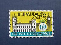Марка Бермудские острова Бермуды 1968 конституция 1 шиллинг 6 пенсов гаш