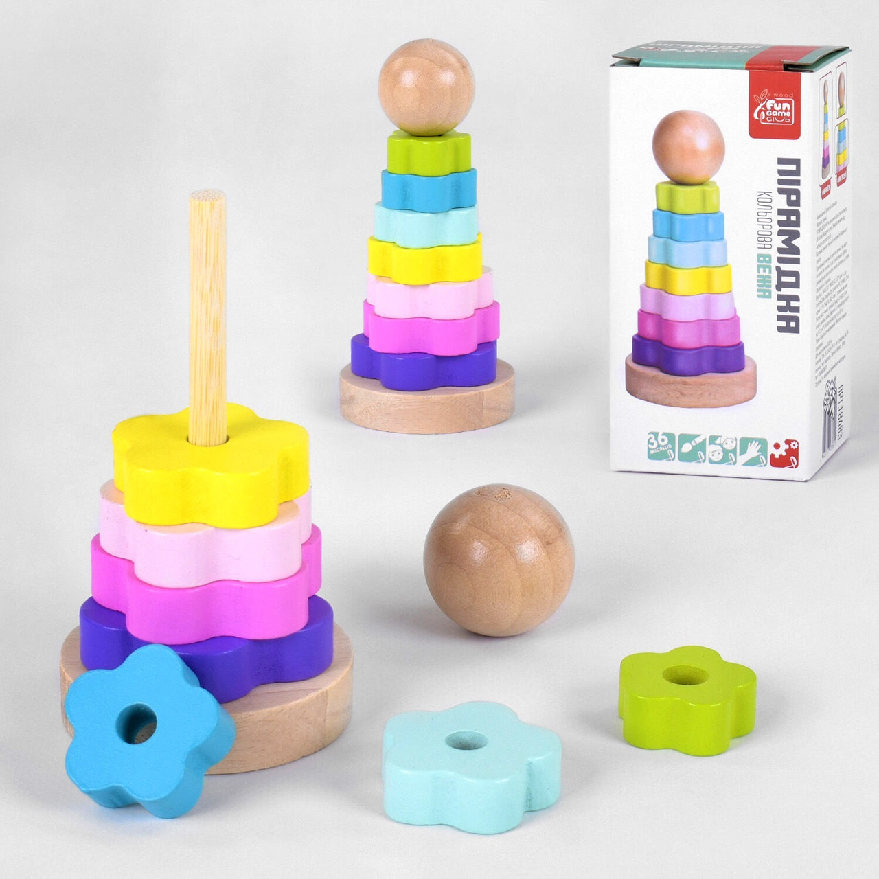 Дерев'яна пірамідка 4FUN Game Club 18483, фото 1