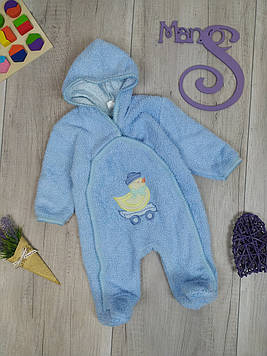 Чоловічок для немовляти Фламінго блакитного кольору з курчам, на кнопках, розмір 62 (0-3 міс)