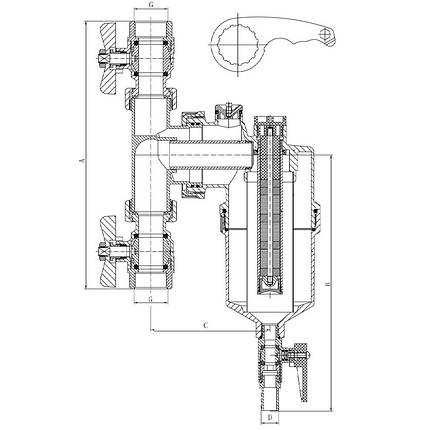Сепаратор шламу універсальний магнітний з кранами 3/4" KOER KR.1272, фото 2