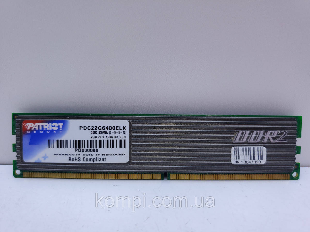 Оперативна пам'ять DDR2 1Gb Patriot (PC2-6400, 800Mhz, б/в)