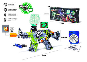 Автомат потужний на акумуляторі стріляє орбізами, що світяться, зарядка 2 пакети куль зелений