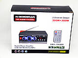 Підсилювач BM AUDIO BM-700BT USB Блютуз 300 W+300 W 2х канальний ORG, фото 7