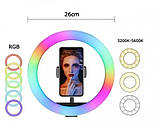 Кільцева LED-лампа RGB MJ26 26 см 1 кріп.тел USB ORG, фото 7