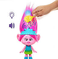 Кукла королева Поппи Queen Poppy + свет и звук! "Тролли: снова вместе" Trolls Band Together Mattel 2023