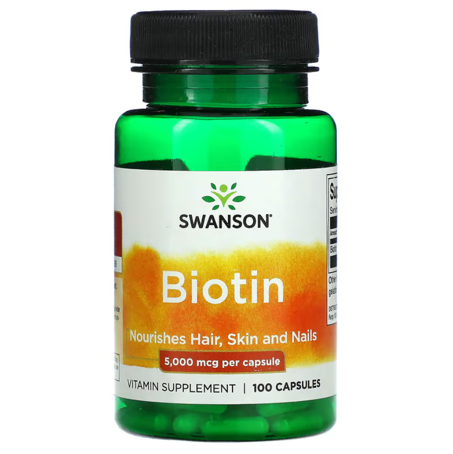 Biotin 5000 мкг Swanson 100 капсул, фото 1