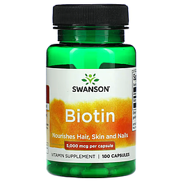 Biotin 5000 мкг Swanson 100 капсул