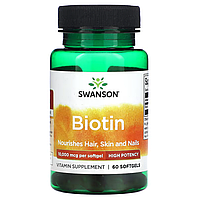 Biotin 10000 мкг Swanson 60 капсул