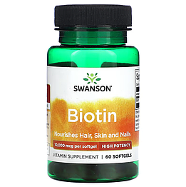 Biotin 10000 мкг Swanson 60 капсул