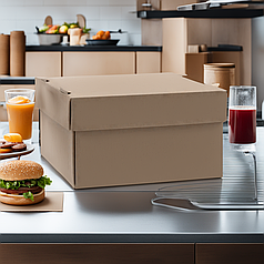 Коробка для бургера 120*120*70 мм крафт збірна (100 шт./пач)