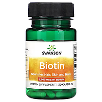 Biotin 5000 мкг Swanson 30 капсул