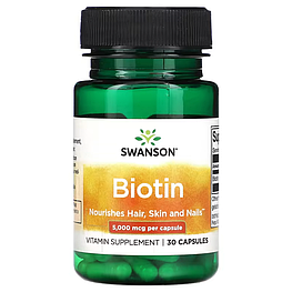 Biotin 5000 мкг Swanson 30 капсул