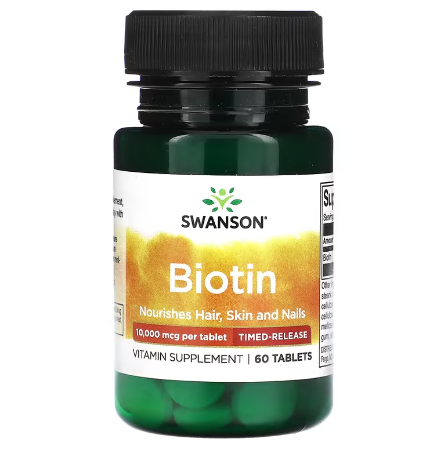 Biotin Time-Release 10000 мкг Swanson 60 таблеток
