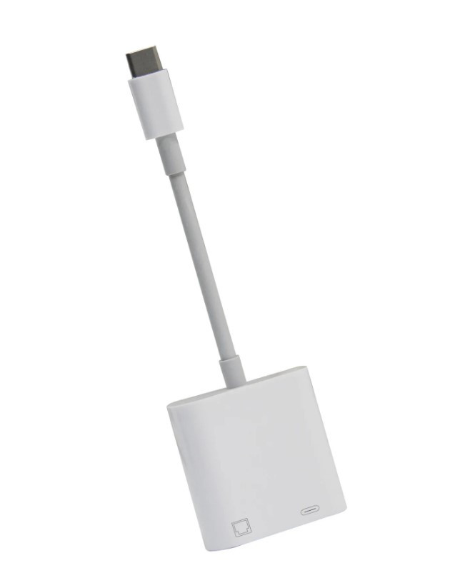 Адаптер 2 в 1 Type-C to RJ45+Type C