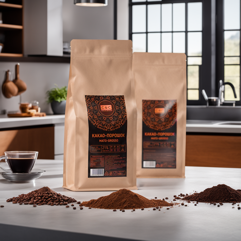 Какао порошок 100% натуральний з шоколадним смаком темний без цукру C&C Mato-Grosso 1кг.