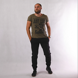 Спортивні чорні чоловічі штани тринитка на флісі