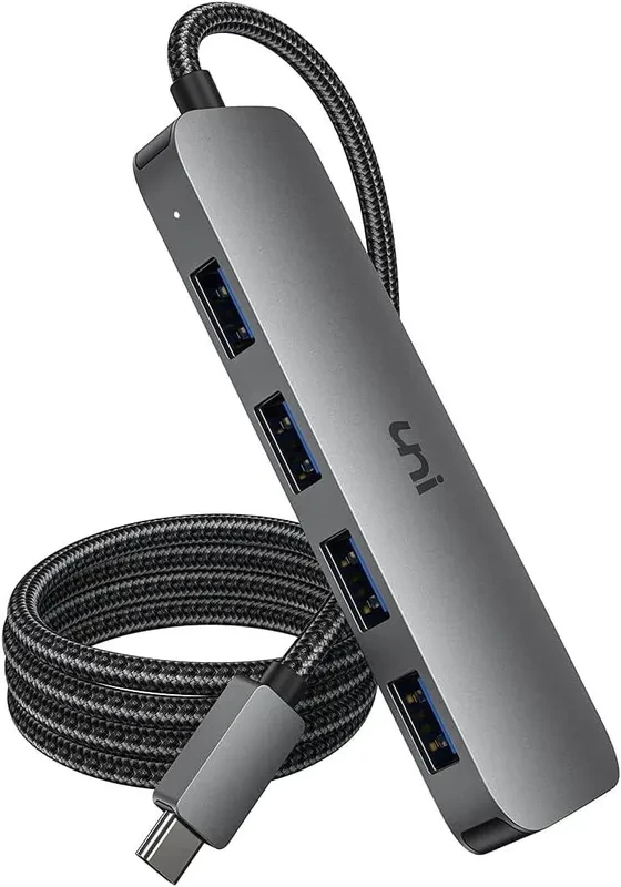 Uni USB C на USB-концентратор 4 порти, алюмінієвий адаптер USB, фото 1