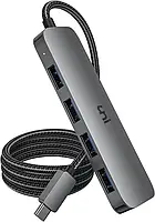 Uni USB C на USB-концентратор 4 порти, алюмінієвий адаптер USB