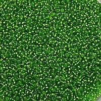 Бісер Preciosa 253\10\0\57430,матовий з блискучою серединкою, зелений, яблучний, 5 грам, Зелений