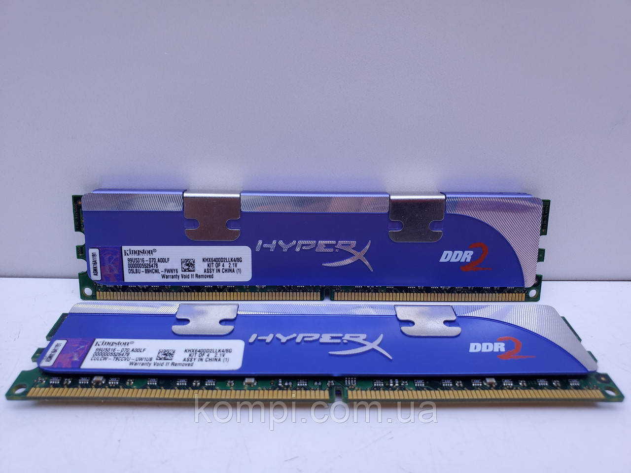 Оперативна пам'ять DDR2 4Gb Kingston KIT (Дві планки по 2Gb, PC2-6400, 800Mhz, б/в)
