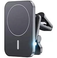 Магнітний автотримач для телефону з бездротовою зарядкою MagSafe Premium 15W Black