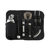 Набір для бара Youchen MC-B9 у чохлі 12 предметів шейкер Джиггер Ложка Мадлер Стрейнер Щипці гейзер, фото 10